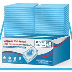 BIGGMED Tear-Resistant Disposable Incontinence Bed Pads 40 x 36, 50 Count