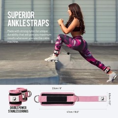 Effortless Transition Ankle Strap for Cable Machines – Pink & Adjustable