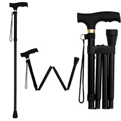 Adjustable Walking Cane Aluminum Walking Stick Folding Collapsible Travel Hiking