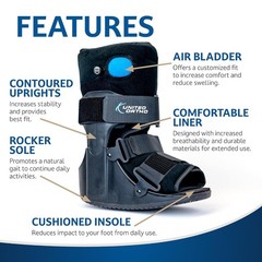 Short Air Cam Walker Fracture Boot Small Black Medical Orthopedic Walking Boot