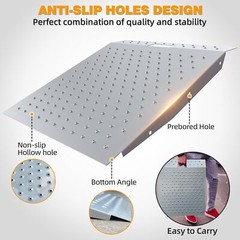 VNN 29″ x 48″ Shed Ramp 1500LB Capacity Anti-Slip Punch Plate Ramp for ATV (2PC)