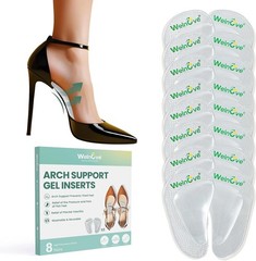 Arch Support Inserts Flat Feet – 8-Pair Gel Arch Support Insoles for Plantar …