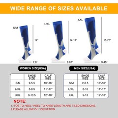 5 Pairs Compression Socks- 30-40 mmHg Knee High for Running&Sports,Ankle Support