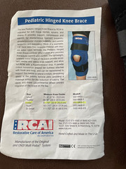 RCAI Knee Brace Pediatric Child D-Ring/Hook and Loop Strap NEW