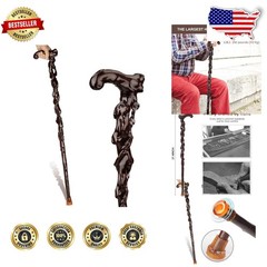 Handcrafted Wood Walking Cane – Lightweight 37.4″ Senior Disability Aid