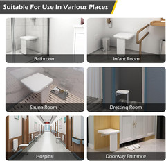 Wall-Mounted Folding Shower Seat – 485 lbs Capacity, Durable ABS Shower Bench