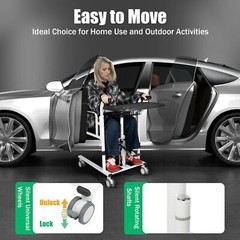 Hydraulic Patient Lift Transfer Chair for Home, 330.7 Lbs Transfer Nursing Chair