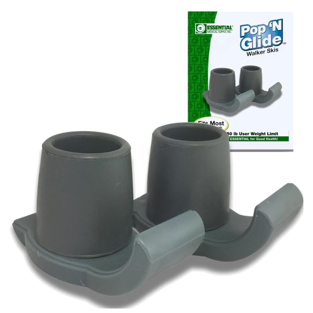 Durable Pop & Glide Walker Ski Glides, 2 Pack – Universal Attachment for Walkers
