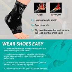 INDEEMAX Ankle Brace for Sprained X-Large, Copper-Silver Black