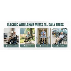 Ultralight 36Lbs Foldable Electric Wheelchair Adults Seniors 12 Mile Range All