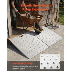 Uimoso Aluminum Threshold Ramp for Doorways 29.5″x 24.3″ Wheelchair Accessible