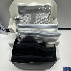 Fitrell Compression Socks/Hose 3 Pairs White/Grey/Black L/XL Polyamide Blend