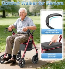 Walkers for Seniors with Seat, 16 Pounds Lightweight Rollator Walker