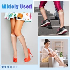 3 Pairs Sheer Compression Socks 20-30 Mmhg Knee High Compression Medium Nude