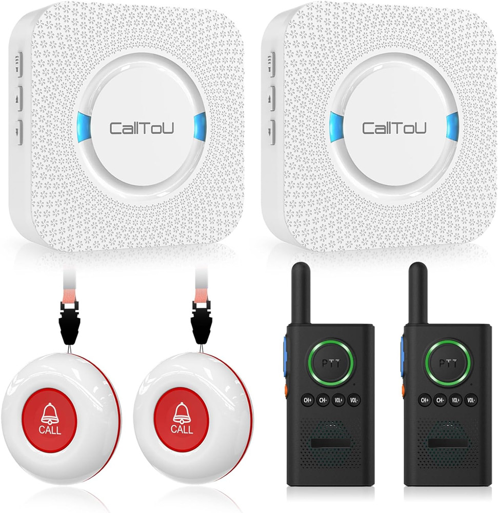 Caregiver Pager Wireless Alert Button Home Intercom System Long Range 2 Way Radi