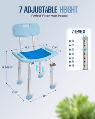 Silla de ducha con respaldo para personas mayores, taburetes y bancos de ducha p