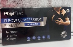 PhysFlex Elbow Brace 2 Pk for Tennis Golfer’s Elbow Pain Arthritis Relief Small
