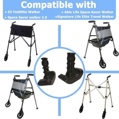 4 PCS Walker Ski Glides 4302 for EZ Fold-N-Go Walker and Able Life Space Saver W