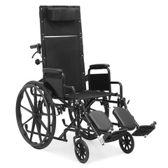 [FDA APPROVED]Folding Reclining Medical Transport Wheelchair w/Removable Armrest