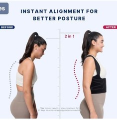 Back Brace & Posture Corrector Black/Red Unisex for Back Stabilization