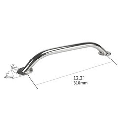 Stainless Steel 12″ Grab Handle Handrail Polished with Round Base