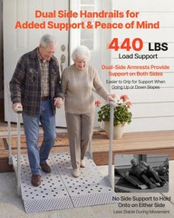 Vevor Wheelchair Ramp Handrails 44.9 X 33.5 In Heavy Duty Handicap Ramp 440 Lbs