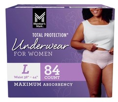 Member’s Mark Women’s Incontinence Underwear L 38-44 in | 84 Count