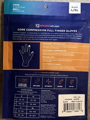Tommie Copper Compression Gloves L/XL Infrared Infused Pain Relief Full Finger