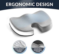 Coccyx Seat Cushion Orthopedic Office Chair Car Tailbone Pad Pillow Memory Foam