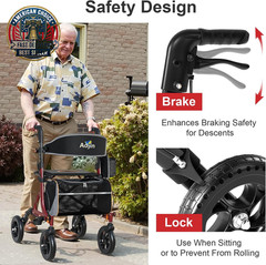 Rollator Walker for Seniors with Seat, Lightweight & Foldable, 8″ All-Terrain Wh