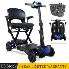 4-Wheel Remote Control Foldable Electric Mobility Scooter for Senior 10Mile 4Mph