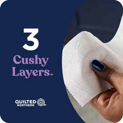 Quilted Northern Ultra Plush Toilet Paper 6 Mega Rolls = 24 Regular, 3-Ply Soft