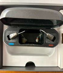 2 JABRA ENHANCE SELECT 200 HEARING AIDS IN BOX WITH ACCESSORIES AND MANUAL