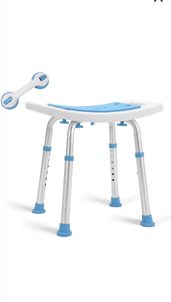 Health Line Massage Products Shower Stool 350lbs Bath Seat Chair, Tool-Free A…