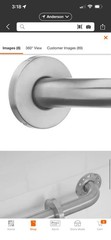 42 In. L X 1 1/4 In. ADA Compliant Grab Bar in Brushed Stainless Steel