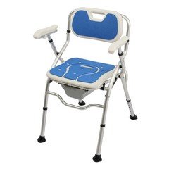 Folding Shower Chair with Arms and Back for Seniors Handicap Disabled Blue US