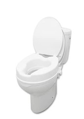 PEPE Mobility Raised Toilet Seat with Lid for Elderly 4″ High, Fits Round and El