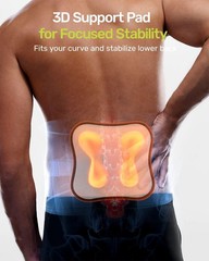 Rakiie Back Brace for Lower Back Pain Relief, Adjustable Lumbar Support M