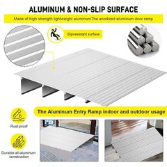 1″/2″/3″/4″/5″ Rise Threshold Ramps Aluminum Adjustable Ramps 800LB for Doorways