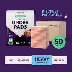 Heavy Absorbency Bed Pads, XXL Disposable 30 x 36 Premium 30″ X 36″, Peach