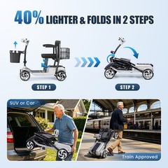 4 Wheel Foldable Mobility Scooter for Seniors Electric Scooter Lithium Battery