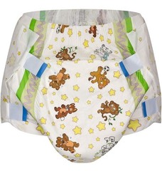 2 Pack of Crinklz Original Teddy Print Adult Diapers TAB Style Size Medium ABDL