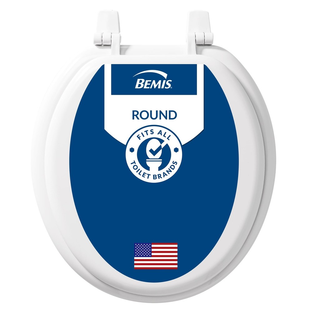 Bemis 400TTA Economy Durable Wood Toilet Seat, Made in USA, ROUND, White