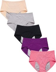 5 Pack High Absorbency Incontinence Underwear for Women Washable Leakproof Panti