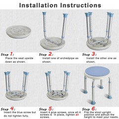 Shower Chair & Bath Rotating Stool for Elderly 360° Swivel Seat Safety Aid