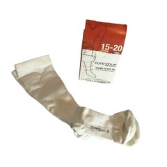 Therafirm White M Core-Spun Gradient Compression Socks 15-20 mmHg
