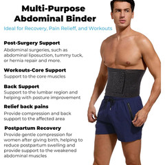 Men’S Abdominal Binder for Post Surgery,Compression Wrap Abdomen Waist Support B