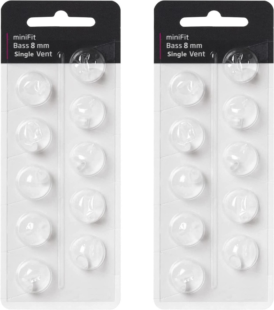 Hearing Aid Domes for Oticon Minifit Single Vent Bass Domes: 2 Packs (8Mm)