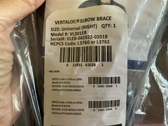 VertoLoc Orthosis Elbow Brace Universal Right Elbow Compression Brace