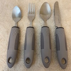 Adaptive Fork Knife Spoon Utensils Stainless Steel Rubber Grip Balios Set of 4